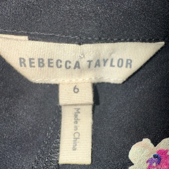 Rebecca Taylor Floriana Stretch Floral Button Up Blouse Size 6 - Picture 2 of 10